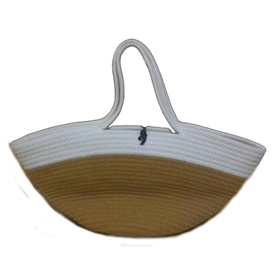 【送料無料】縄編み　バイカラー　トート　かごバッグ |  | 01