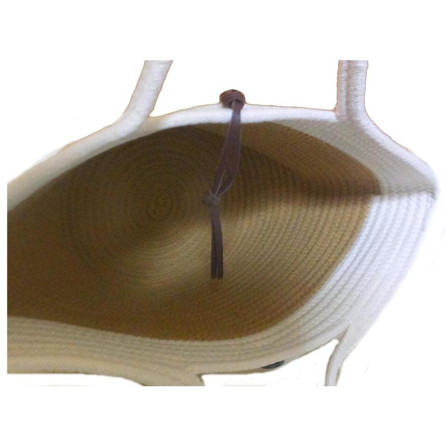 【送料無料】縄編み　バイカラー　トート　かごバッグ |  | 02