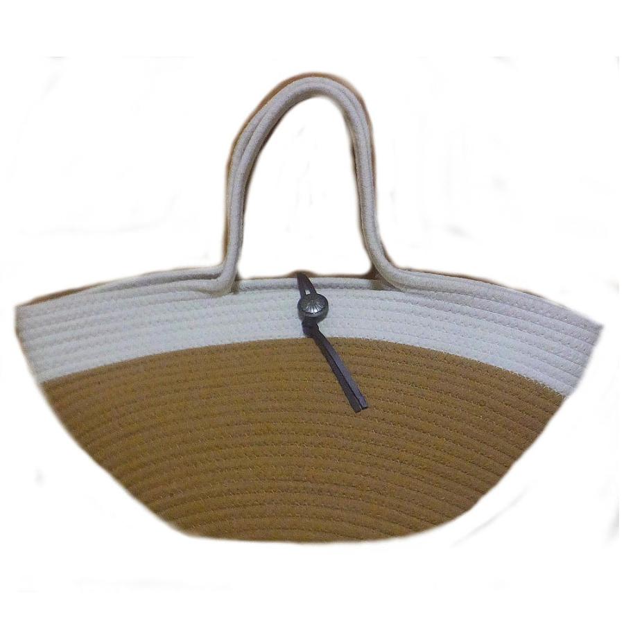 【送料無料】縄編み　バイカラー　トート　かごバッグ |  | 04