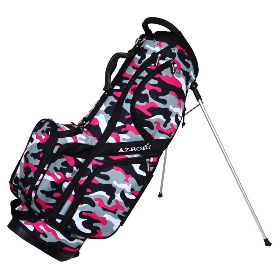 176 同梱不可 176 同梱不可 Azrof アズロフ キャディバッグ スタンドキャディバッグ ゴルフ ネオカモフラピンク Abt Reseo