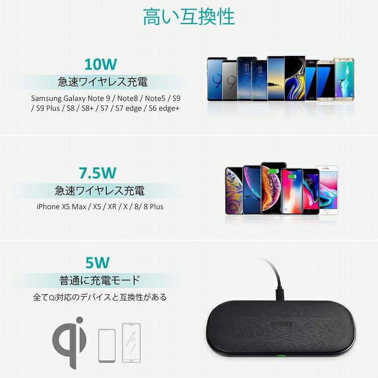 CHOETECH Qi ワイヤレス充電器 T535-S 正規代理店高速充電 置くだけ