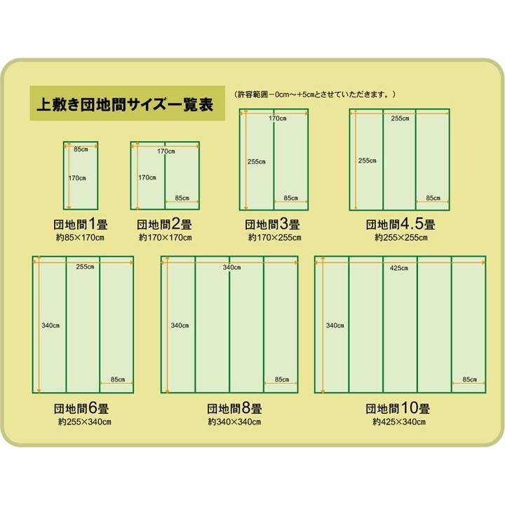 国産 日本製 い草 ござ 和室 上敷き カーペット 敷物 双目織 多サイズ 江戸間 3畳 約176×261cm