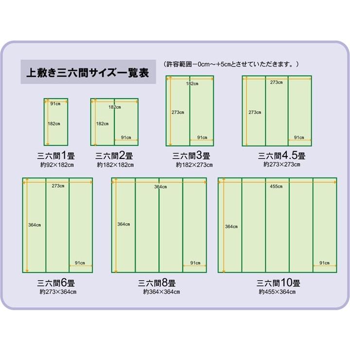 国産 日本製 い草 ござ 和室 上敷き カーペット 敷物 双目織 多サイズ 江戸間 3畳 約176×261cm