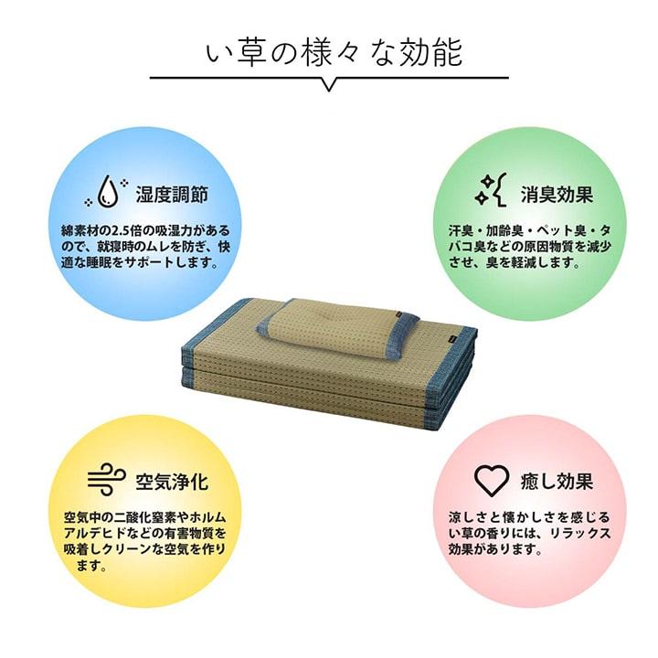 い草 い草枕 い草マット セット お昼寝 くつろぎ ギフト 父の日 消臭 シンプル ブルー マットサイズ約80×180cm 枕サイズ約50×3_10
