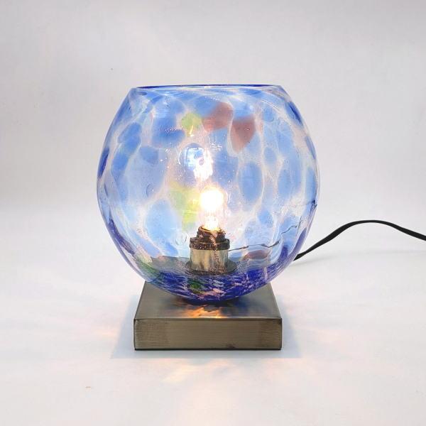 沖縄・琉球ガラスランプ 沖縄 琉球ガラスランプ・照明・ライト赤・ハンドメイド 1点物