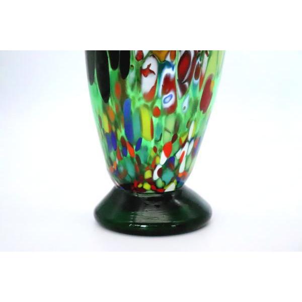 silver-fazoletto-green-vase 花瓶 ベネチアングラス イタリア製 