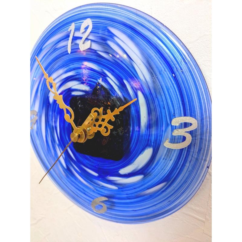 琉球ガラス掛け時計 wc-mituboshi5 三ツ星工房 沖縄 ウォールクロック