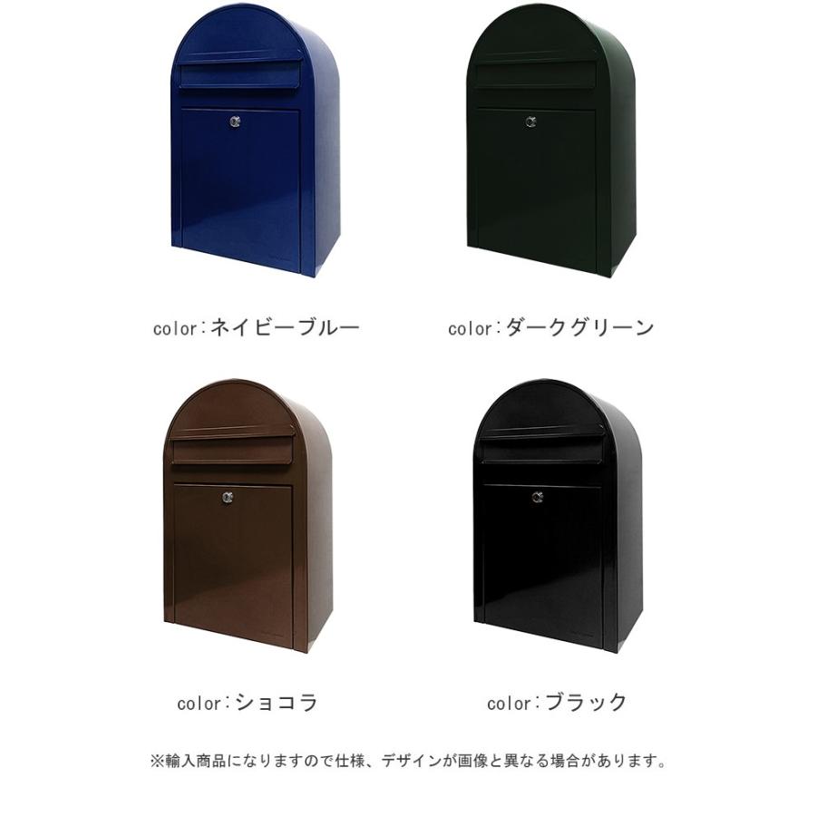 ボビ 郵便 ポスト ラウンドポール付 前入れ前出し 鍵付き : ランプ 