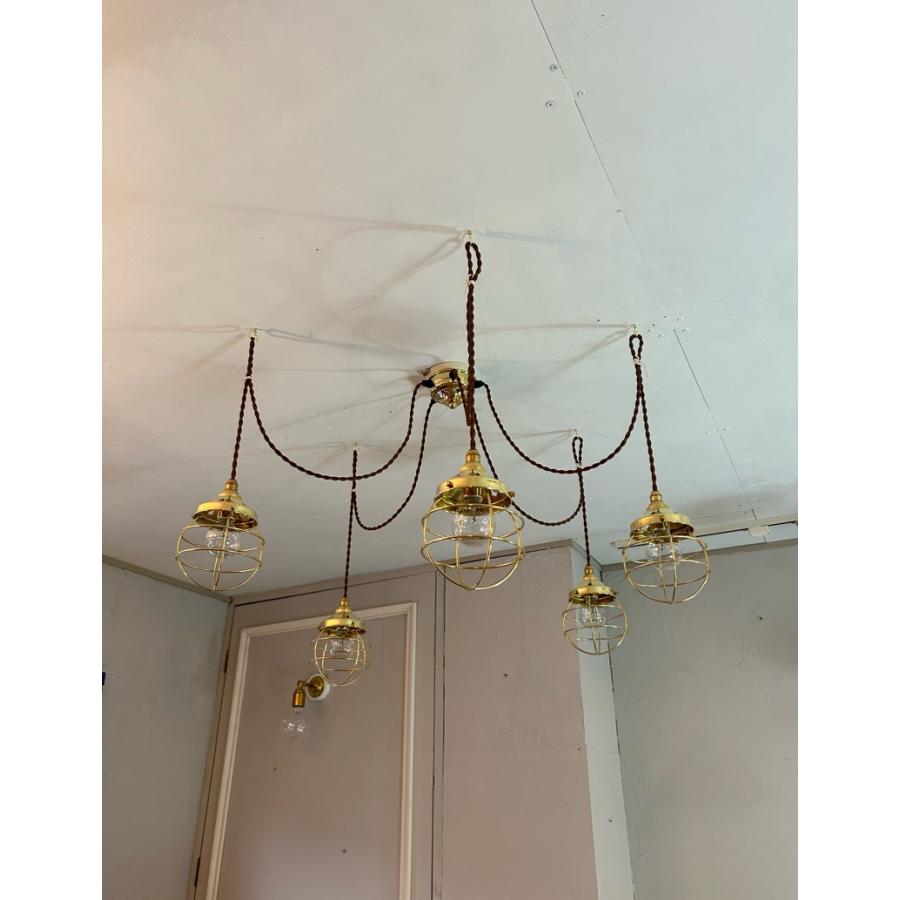 シャンデリア LED 照明 マリンランプ 真鍮 インダストリアルペンダントランプ 5灯 送料無料 5 direction LAMPLAMP -Royal Lamp Works-(R)_1