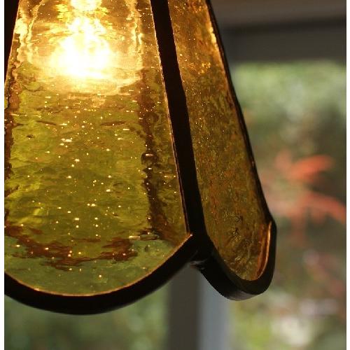 LAMPLAMP -Royal Lamp Works-(R),  ステンドグラス ペンダントランプ Petite Fleur *goldenrod* オシャレ シンプル 日本製 ハンドメイド 送料無料の画像