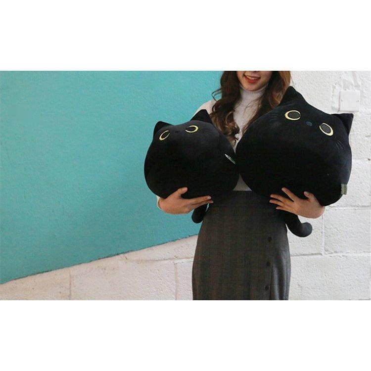 黒猫 ぬいぐるみ 抱き枕 クッション かわいい ふわふわ 黒猫クッション