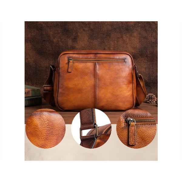 新品 本革 ショルダーバッグ メンズ アンティーク 斜め掛け鞄