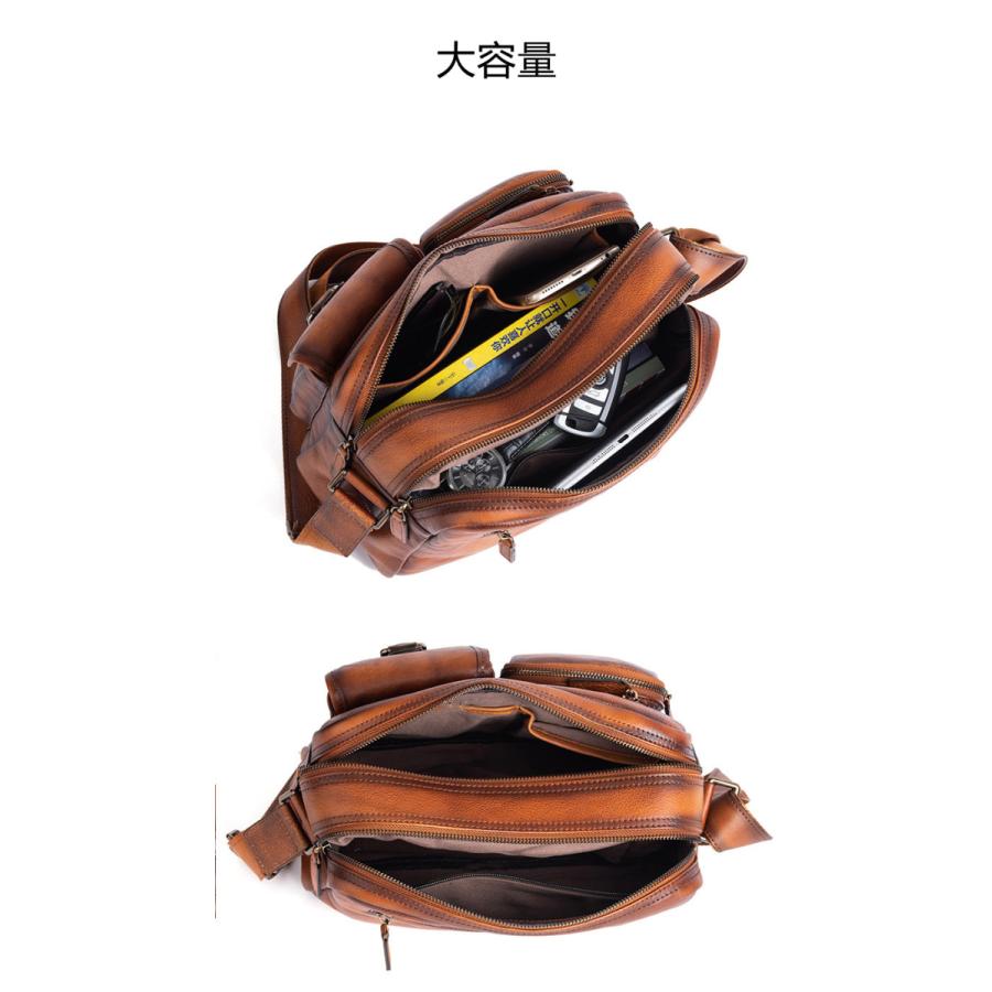 新品 本革 ショルダーバッグ メンズ アンティーク 斜め掛け鞄 