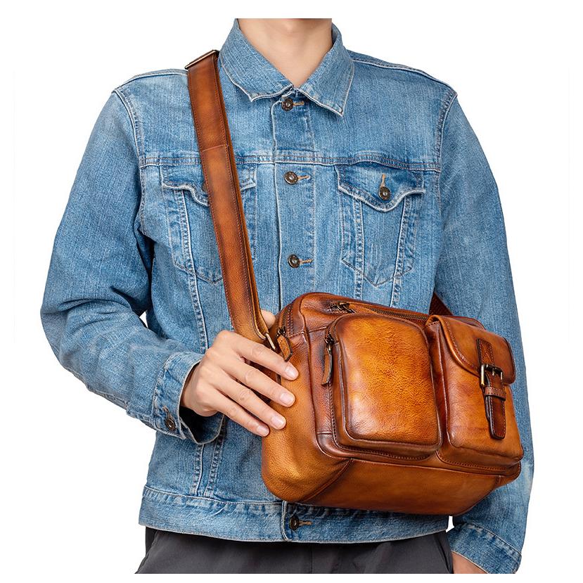 新品 本革 ショルダーバッグ メンズ アンティーク 斜め掛け鞄