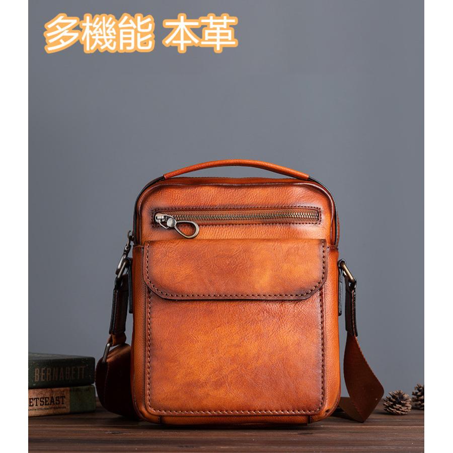 新品 本革 ショルダーバッグ メンズ アンティーク 斜め掛け鞄 