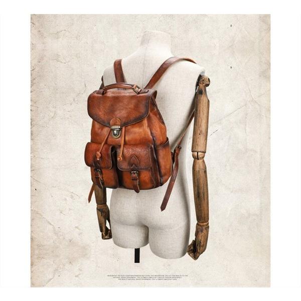 ☆新品☆ 手作り手染め 本革 メンズバッグ リュックサック 2way A4対応 