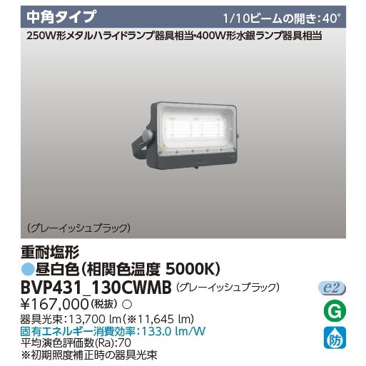 ＬＥＤ投光器 中角配光 5000K BVP431_130CWMB 東芝ライテック BVP431_130CWMB 東芝(フィリップス ブランド