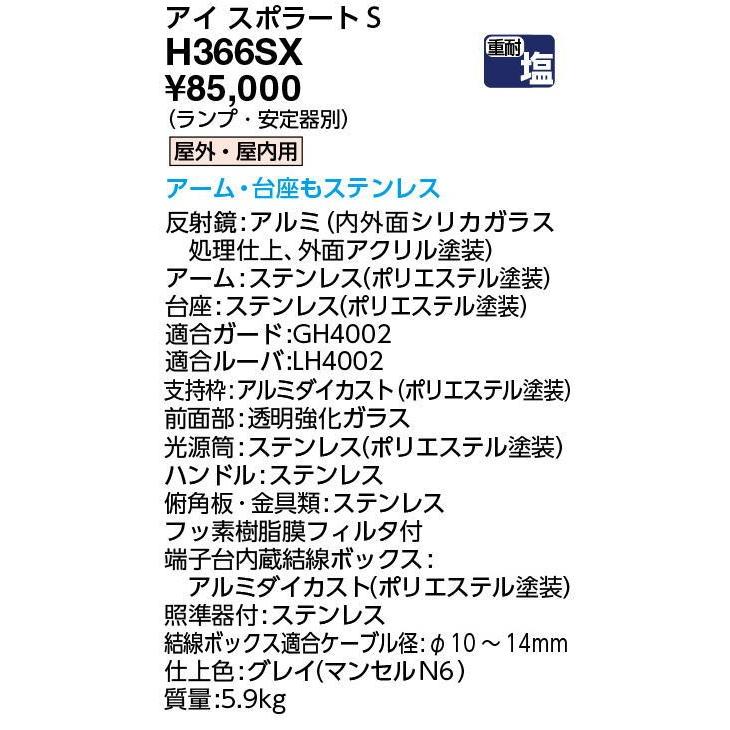 岩崎電気 H366SX アイ スポラートS (狭角タイプ,広角タイプ) :H366SX 