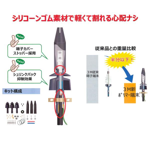 3m 6600v Cvt Em Cetケーブル用 常温収縮形耐塩端末キット カントウ T6ps B60 Em T6psb60em らんぷや 通販 Paypayモール