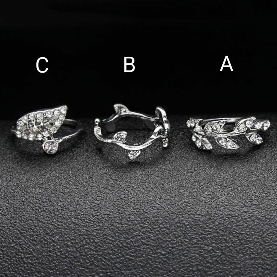 リーフとラインストーンのピンキーリング☆シルバー : ラナアロマ