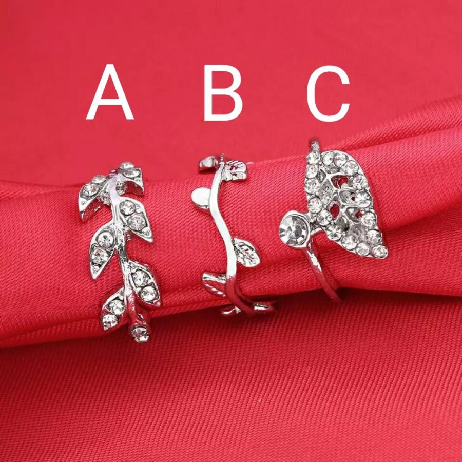 リーフとラインストーンのピンキーリング☆シルバー : ラナアロマ