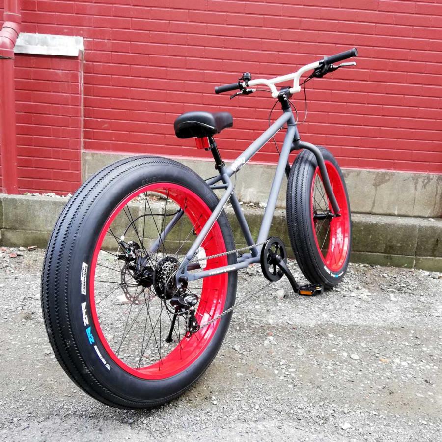 自転車 BRONX 26BRONX-DD マットグレー×レッドリム 7段変速 自転車 BRONX 26BRONX-DD マットグレー×レッドリム 7段変速