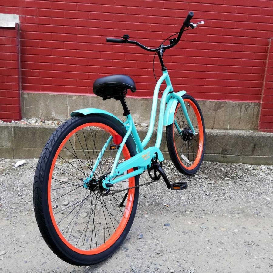 自転車 RAINBOW 26TYPE-X-Stretch ミント×オレンジリム