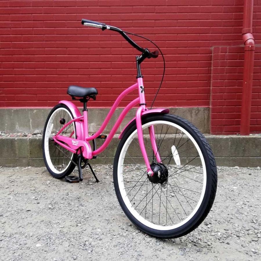 レインボー ビーチクルーザー 26インチ おしゃれ 自転車 通勤 通学 メンズ レディース 26type X Lady ピンク ホワイトリム 26lady Type X Pink White ラナイマカイ 通販 Yahoo ショッピング