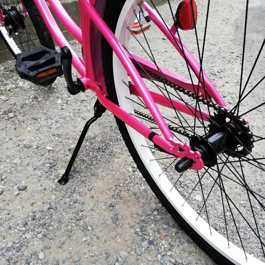 人気特価激安 レインボー ビーチクルーザー 26インチ おしゃれ 自転車 通勤 通学 メンズ レディース 26type X Lady ピンク ホワイトリム 上質で快適 Homeofmalones Com