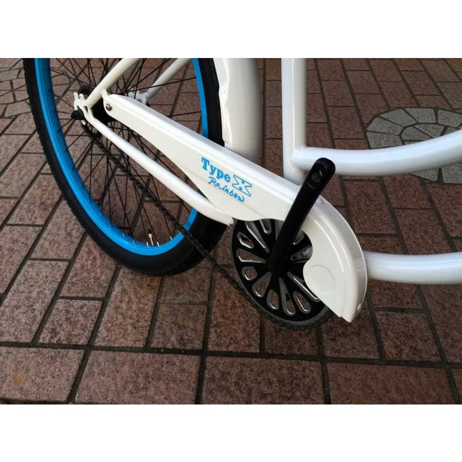 自転車 RAINBOW 26TYPE-X-Stretch グロスホワイト×スカイブルーリム