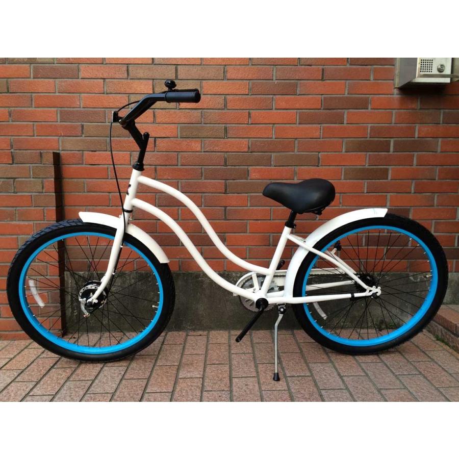 自転車 RAINBOW 26TYPE-X-Stretch グロスホワイト×スカイブルーリム