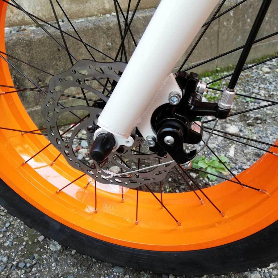 自転車 20BRONX-DD BB-8 グロスホワイト×オレンジリム ブロンクス