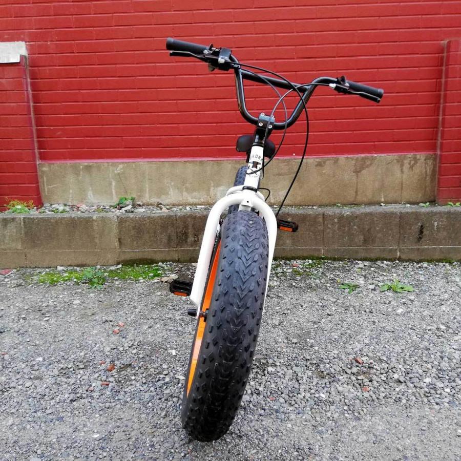 自転車 20BRONX-DD BB-8 グロスホワイト×オレンジリム