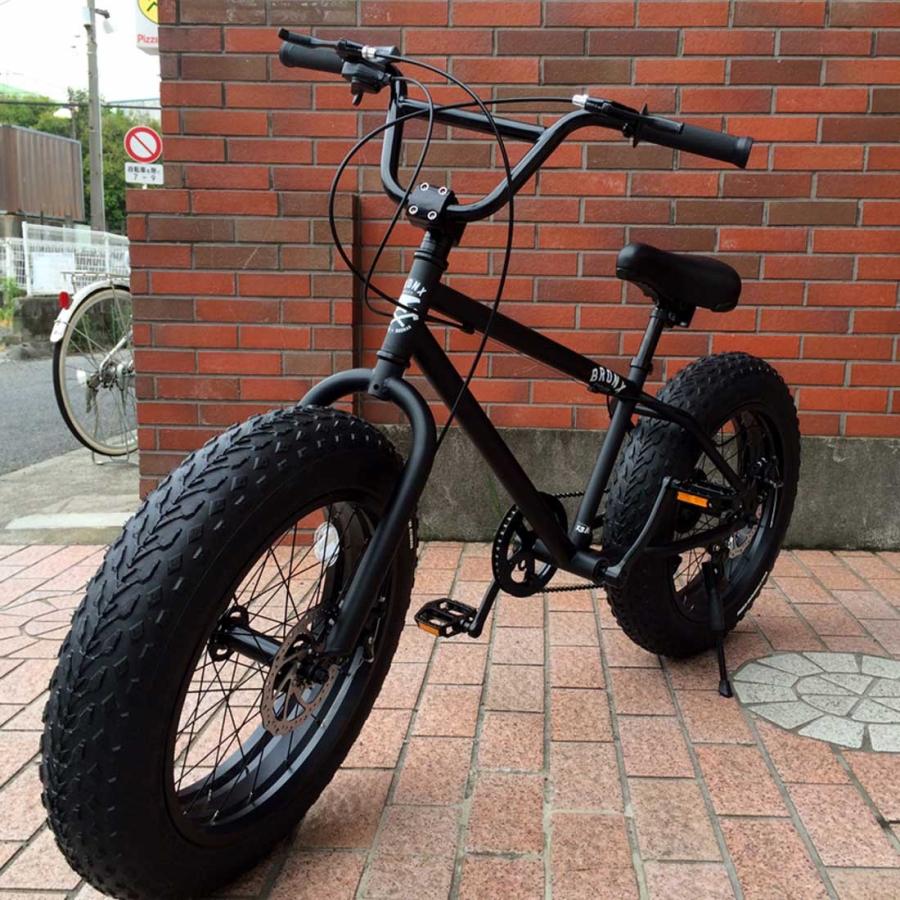 自転車 20BRONX-DD マットブラック×ブラックリム ブロンクス ファットバイク レインボー ビーチクルーザー 20インチ 7段変速 通勤 通学 メンズ レディース｜lanai-makai｜03