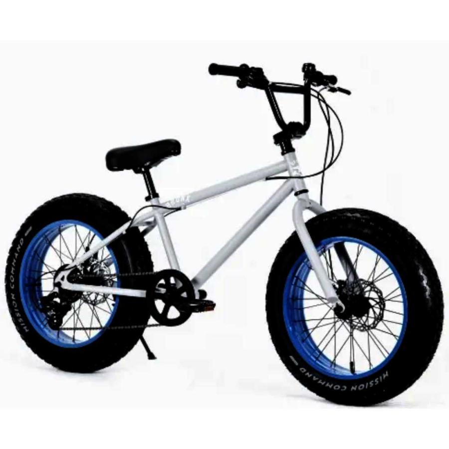 自転車 20BRONX-DD マットグレー×ブルーリム ブロンクス ファット