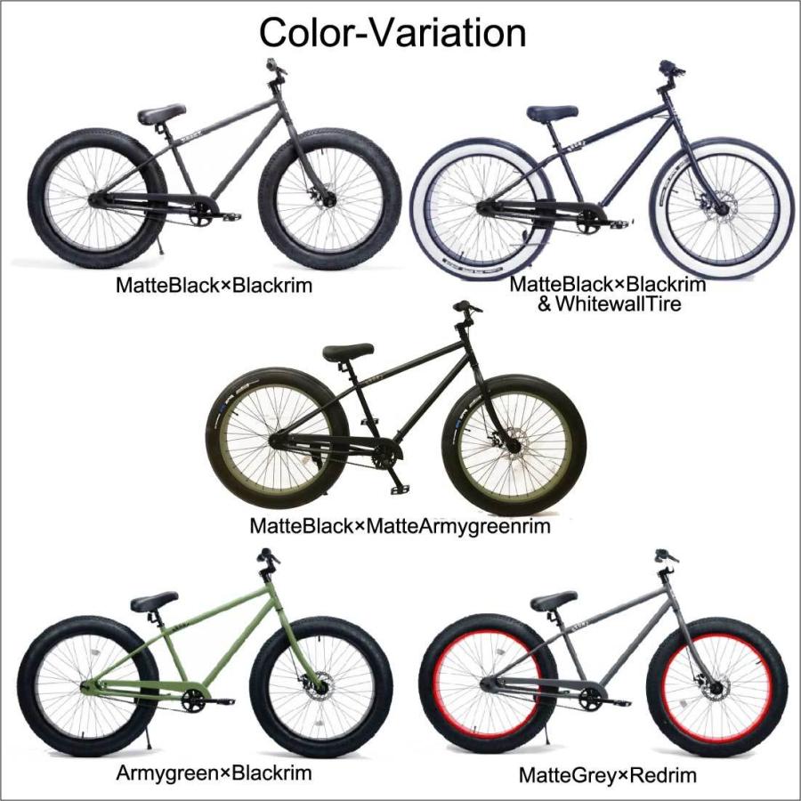自転車 BRONX 26BRONX-4.0 マットブラック×マットアーミーグリーンリム