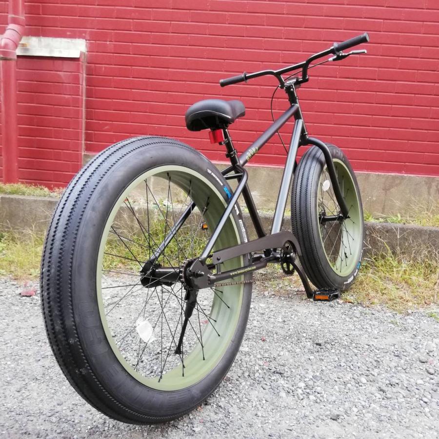 自転車 BRONX 26BRONX-4.0 マットブラック×マットアーミーグリーンリム
