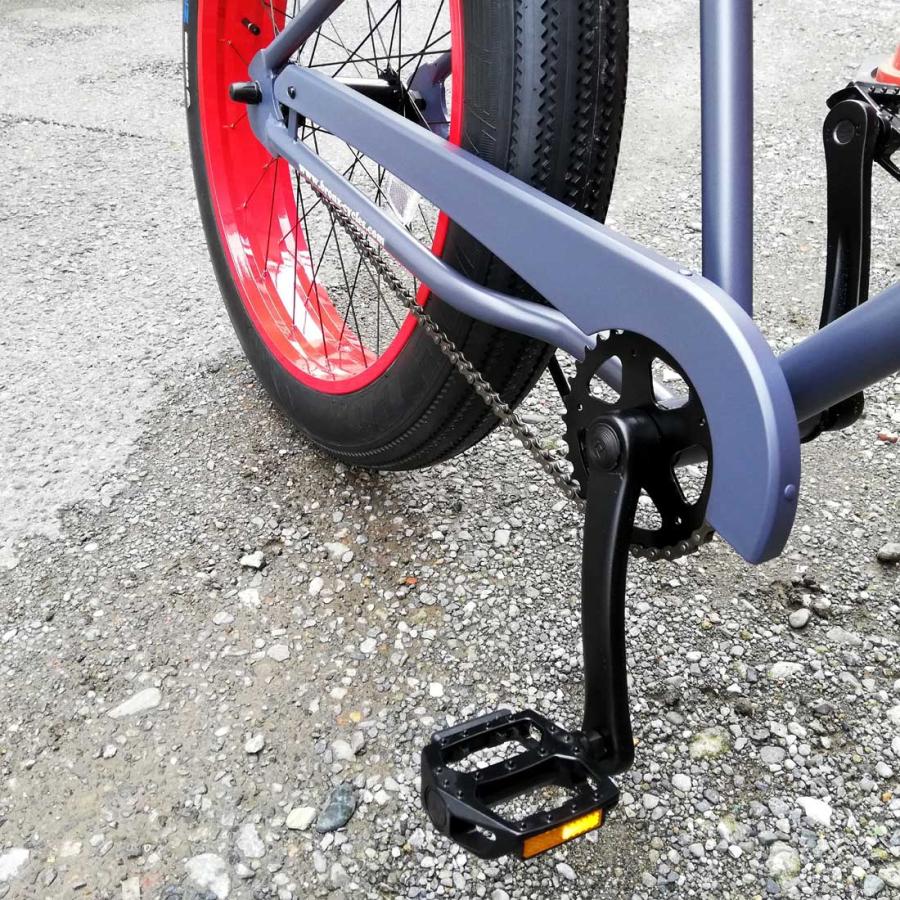 自転車 26BRONX-4.0 マットグレー×レッドリム ブロンクス ファット