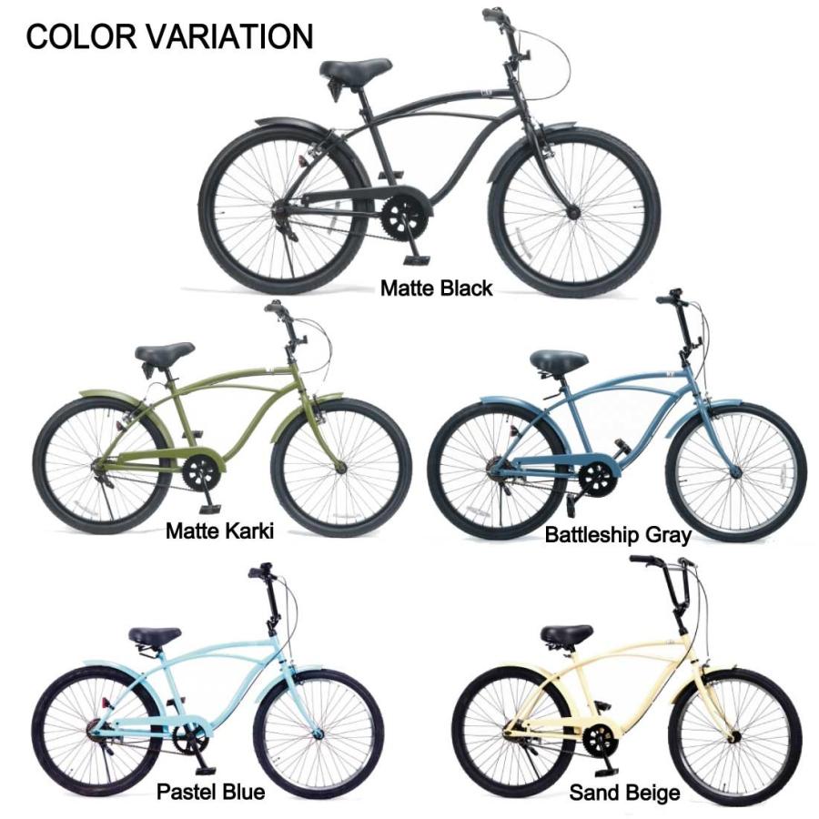 24kb 1speed マットカーキー レインボー ビーチクルーザー 24インチ おしゃれ 自転車 通勤 通学 メンズ レディース ジュニア City Cruiser Karki ラナイマカイ 通販 Yahoo ショッピング