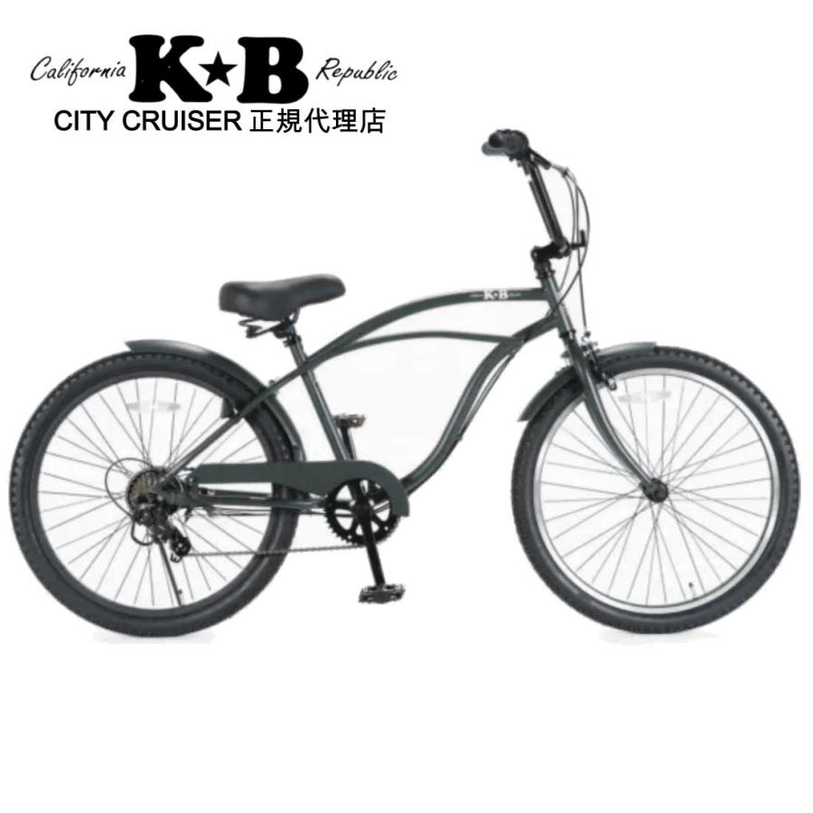 自転車 24KB-6SPEED アーミーグリーン レインボー ビーチクルーザー 24