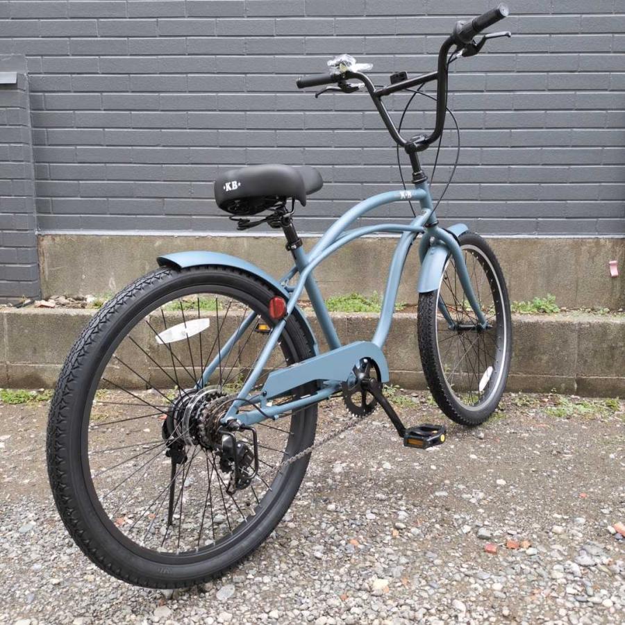 自転車 24KB-6SPEED バトルシップグレー レインボー ビーチ