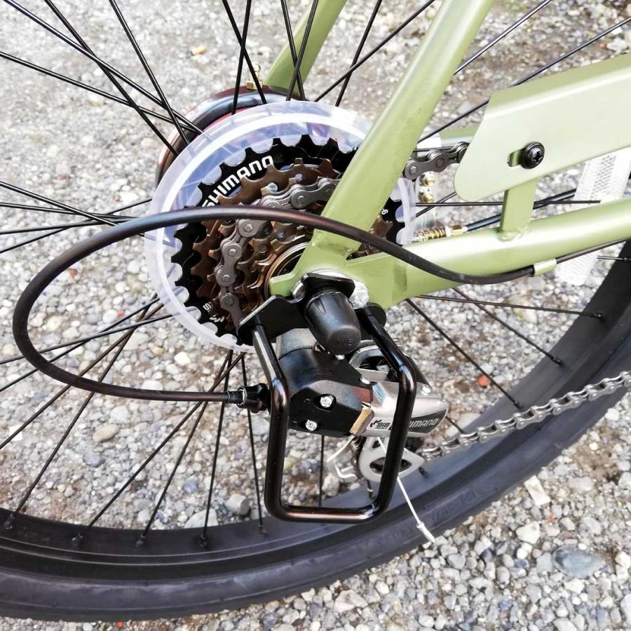自転車 24KB-6SPEED マットカーキー レインボー ビーチクルーザー 24