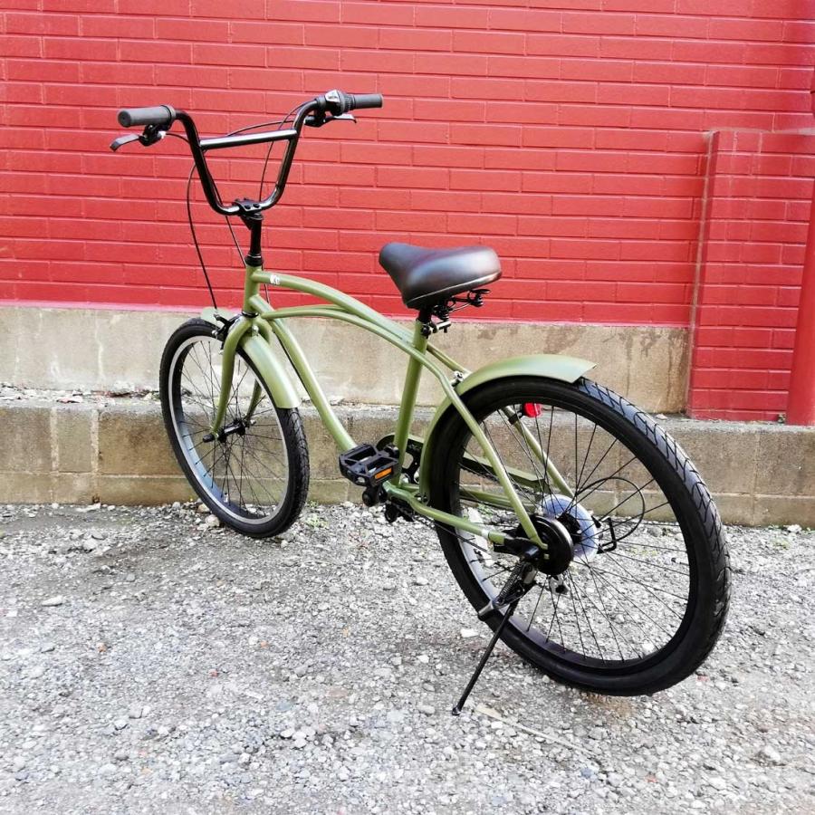 レインボー ビーチクルーザー 24インチ おしゃれ 自転車 通勤 通学 6段変速付 メンズ レディース ジュニア 24kb 6speed マットカーキー Kb 6d Karky ラナイマカイ 通販 Yahoo ショッピング