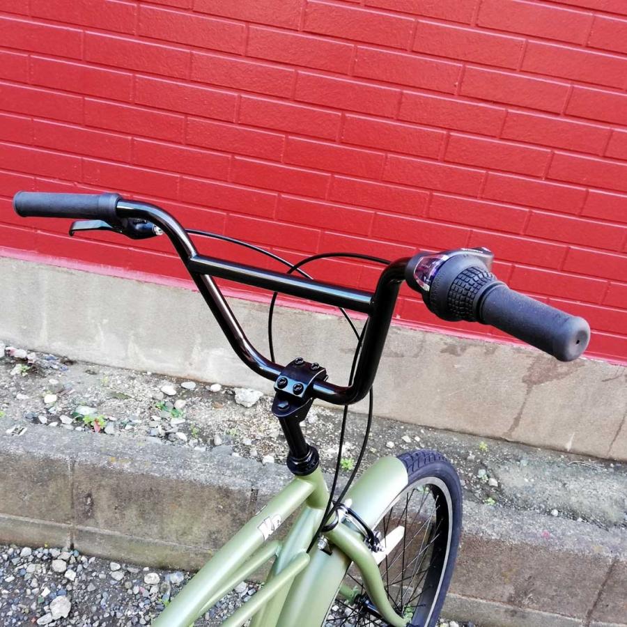 自転車 24KB-6SPEED マットカーキー レインボー ビーチクルーザー 24