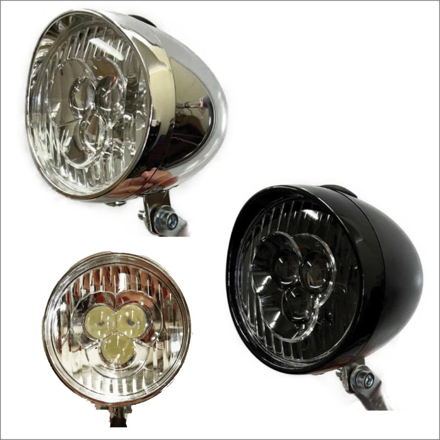 自転車用 ライト RAINBOW 3LED RETRO LIGHT クラシック 砲丸型 ビーチ