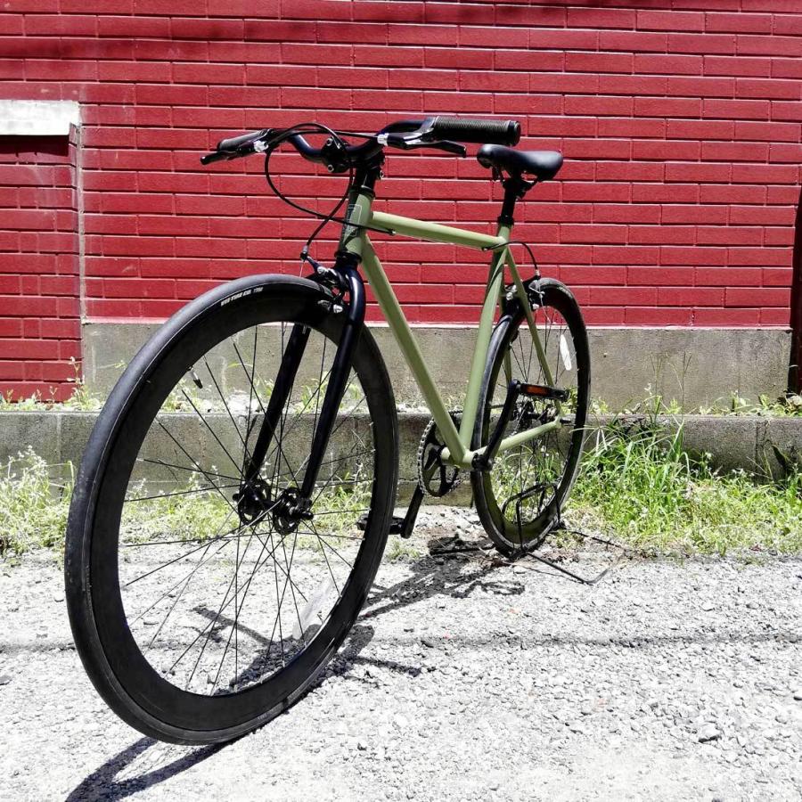 レインボー T Street ピスト クロスバイク ロードバイク 自転車 おしゃれ 通勤 通学 メンズ レディース T Street アーミーグリーン ブラックフォーク T Street Agreen ラナイマカイ 通販 Yahoo ショッピング
