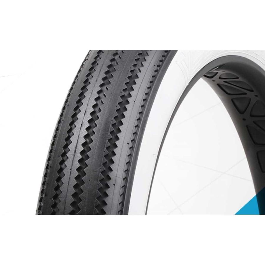 自転車 タイヤ VEE TIRE ZIG-ZAG 20×4.0 WHITE WALL ワイヤービート E