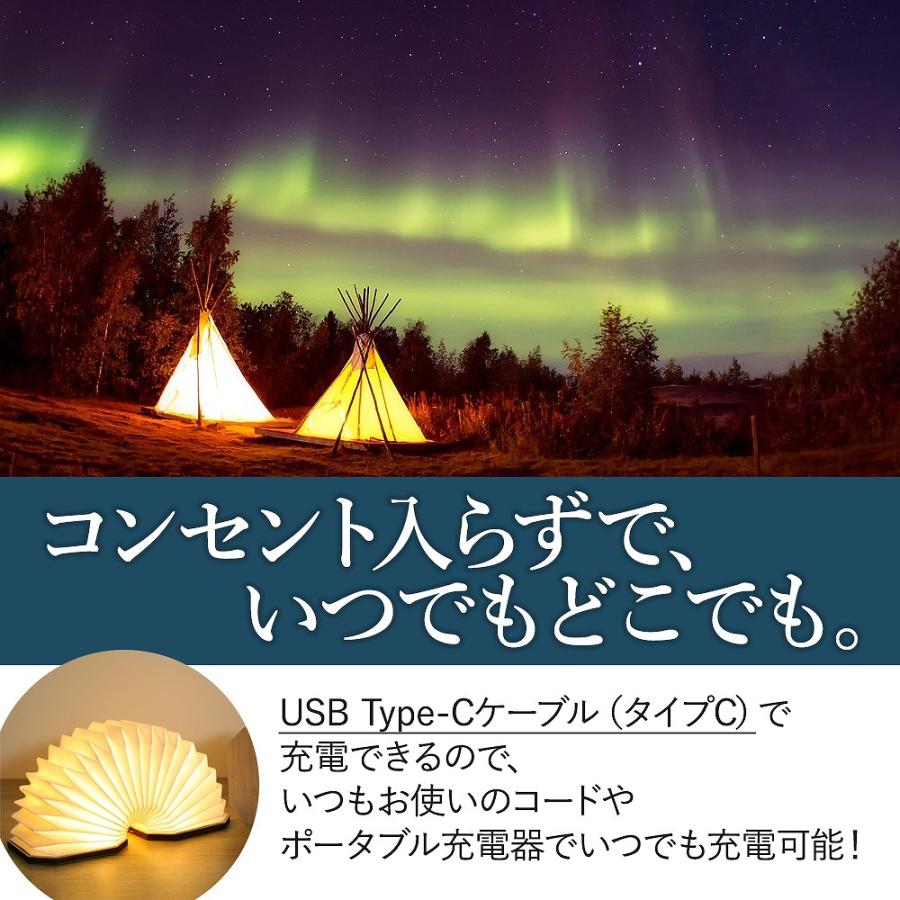 アコーディオン LEDライト USB充電式 木目調 インテリア ライト 寝室 リビング 充電式 折り畳み 読書灯 懐中電灯 アウトドア デスクライト ポイント利用 爆買の画像