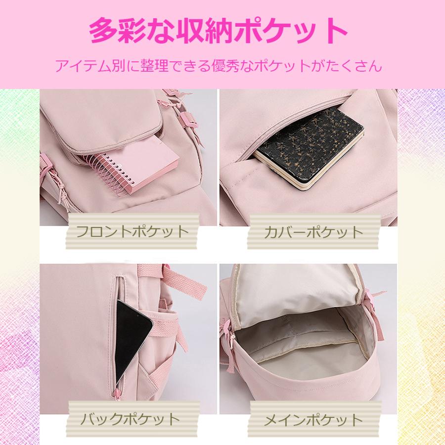 リュック 通学 通勤 おけいこ パステルカラー シンプル ナイロン カバン 防水 撥水 軽量 A4リュック ピンク ポイント利用 爆買の画像