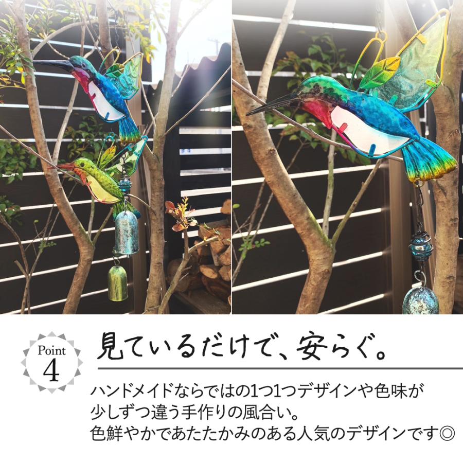風鈴 ハチドリ型 2個セット ドアベル チャイム ベル 癒し 室内